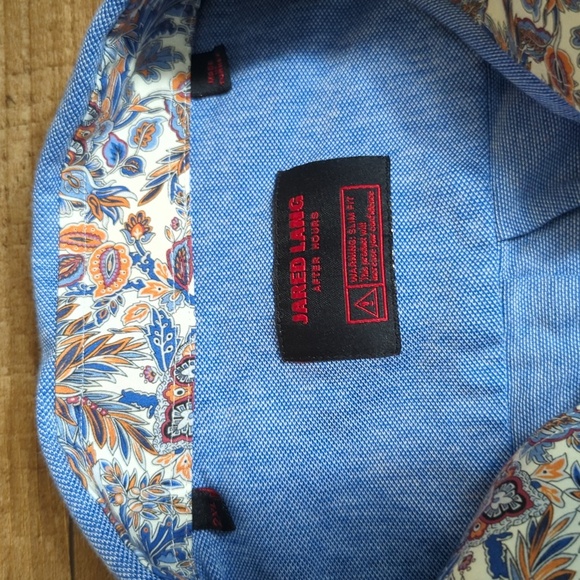 Jared Lang After Hours Paisley Flip Cuff Shirt 100% Cotton Size 2XL in Blue - Picture 2 of 9